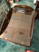 Cherry Butler’s Table…..very few blemishes from normal use…..does have glass top overlay…..sides down 39 x 30 x 18-1/2 tall…..sides up 30 x 20-1/2 x 23 tall to top
