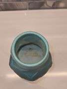 Vintage 1940s Van Briggle Pottery Turquoise Ming Blue Green Onion Bulb Vase 4.75" Tall in very good vintage condition...