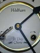 Waltham Regulator Schoolhouse 31 Day Chime Mechanical Wall Clock w/Key…..clock is not damaged but will not stop chiming and seller didn’t know how to fix so there is a pencil in place to stop chime…..approx. 28” tall