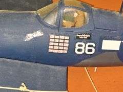 Model of a Vought F4U Corsair American fighter aircraft. (Missing right front wheel) Stuka-Junkers Ju 87, German dive bomber plane.