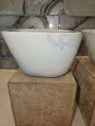 Pair of Beautiful Alex Marshall Handmade Stoneware 4" Square Bowls in Grey-White Stripe SEE DESCRIPTION FOR DETAILS...