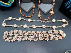 Nice selection of beaded and shell costume necklaces