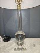 Regina Andrew Stowe Crystal Clear Linen Gold Buffet Lamp 6.5" square base x 33.5" h...18x11 shade...