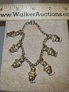 Vintage Disney Seven Dwarfs Brass Charm Bracelet...