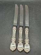 (3) Reed & Barton Mirrorstele Sterling Handled Place Knives