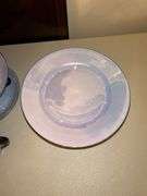 19 pieces of Victoria Czechoslovakia Blue Luster porcelain…..6 cups, 6 saucers, 1 creamer and 6 dessert plates…..minor chipping on creamer bottom and all show usage……overall this set is very pretty