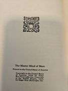 Vintage "The Master Mind of Mars" by Edgar Rice Burroughs version 1928...