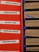 A grouping of football cards from the 1970s, sorted by teams.  See additional information and all photos.