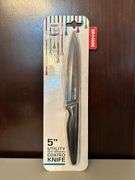 (2) NEW knives…..Farberware 3-1/2” paring knife and AR+COOK 5” utility non-serrated coated knife