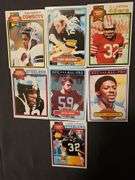 A grouping of football cards from the 1970s, sorted by teams.  See additional information and all photos.