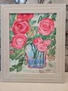Beautiful framed original art on canvas 14.5x17.75...
