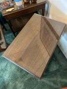 MCM Federal-Style single drawer side table with glass overlay…..16 x 25 x24 tall