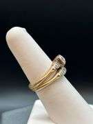 Vintage 14K yellow gold wedding ring set…..diamonds are not tested…..size 6-1/2…..4 grams…..marked Cardinal inside band