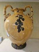 Very large decorative canary yellow ceramic jug ~ 14x18...