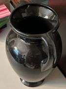 Beautiful Haeger black ceramic urn-style home decor piece with swirl pattern…..10-1/2 across x 14-1/4 tall