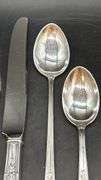 Sterling 5-piece place setting of Della Robbia by Alvin…..includes salad fork, dinner fork, knife, teaspoon and tablespoon…..139 grams not including knife