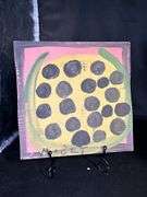 Original signed Mose T yellow meat watermelon Folk Art with signature soda can tab hanger…..9-1/2 x 9-1/4
