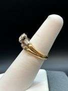 Unmarked 1-piece wedding ring set…..could not find any markings to indicate gold value…size 5-3/4