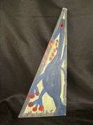 Original signed Mose T blue Tiko bird Folk Art with signature soda can tab hanger…..6 x 13-1/4
