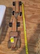 Steel logging truck and trailer.