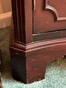 Beautiful antique mahogany china cabinet with 3 drawers and 2 side compartments…..piece is at least 80 years old and is a family heirloom…..you will see slight blemishes from every day normal use…..45 x 15-1/2 x 72 tall