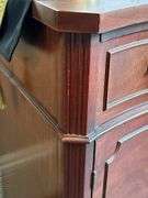 Beautiful vintage mahogany buffet with 6 drawers and 2 side compartments……62 x 21-3/4 x 36 tall….has slight blemishes from every day use….this piece is at least 80 years old and is a family heirloom
