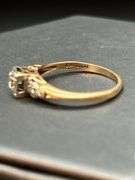 Vintage 14K yellow gold wedding ring set…..diamonds are not tested…..size 6-1/2…..4 grams…..marked Cardinal inside band