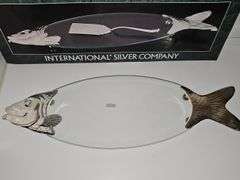 International Silver Company silver plate fish server with spatula.