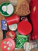 Tub of Christmas goods.
