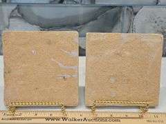 Two(2) Vintage ceramic Delft Dutch 19th century polychrome tiles 5" X 5" square x 1/4" thick...