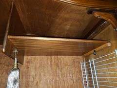 Fabulous antique armoire With burl wood inlay, repurposed as a cabinet. 48 x21.5x 78 in tall.