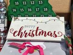 Box of mostly new Christmas decor