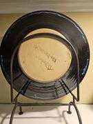 Beautiful very large round pottery bowl by T. Putterbaugh 16.5" x 3" w/stand...