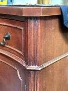 Beautiful vintage mahogany buffet with 6 drawers and 2 side compartments……62 x 21-3/4 x 36 tall….has slight blemishes from every day use….this piece is at least 80 years old and is a family heirloom