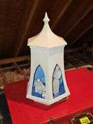 Handcrafted lighted nativity set. Untested.. approximately 14 in tall.