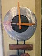 Very unique art deco metalwork wall clock by Artist Rick Martin 2018 32" tall...