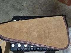 Leather handgun case 16 in long.