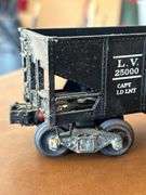 Lionel Lehigh Valley (L.V. 25000) Rail Car with vintage die cast Playart fire department station wagon