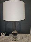 Regina Andrew Stowe Crystal Clear Linen Gold Buffet Lamp 6.5" square base x 33.5" h...18x11 shade...