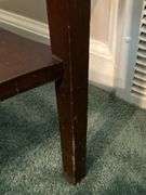 MCM Federal-Style single drawer side table with glass overlay…..16 x 25 x24 tall