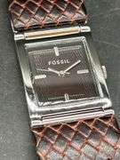 NEW with tags and original tin authentic ladies Fossil watch with leather and stainless band