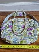 Vera Bradley purple yellow and blue flower laptop bag.