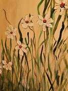 Lovely floral dimensional oil on canvas by artist JH. 24x30 in.