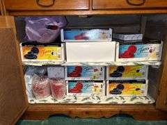 Vintage Pie Locker…..36-1/2 x 16-1/2 x 69-1/4 tall…..OTHER CONTENTS NOT INCLUDED
