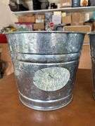 (2) like new Behrens 10 qt galvanized buckets, like new enamel wash bowl and NEW 75 ft. flat soaker hose