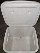 Igloo ice cube cooler on wheels.