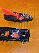 Batman diecast. Large car is plastic. 2 Spider-Man diecast helicopters