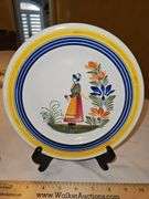 Three(3) vintage Quimper Heriot Round Plates...