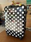NEW H by HEYS 4-Motion Polka Dots luggage piece…..29 x 19 x 12…..still has partial protective plastic covering