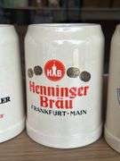 Set of (6) vintage German stoneware beer strings…..5-3/8” tall